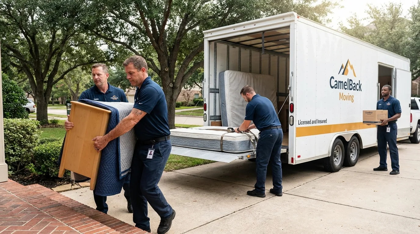 Crew loading residential truck for cross-state move from Oriskany, NY